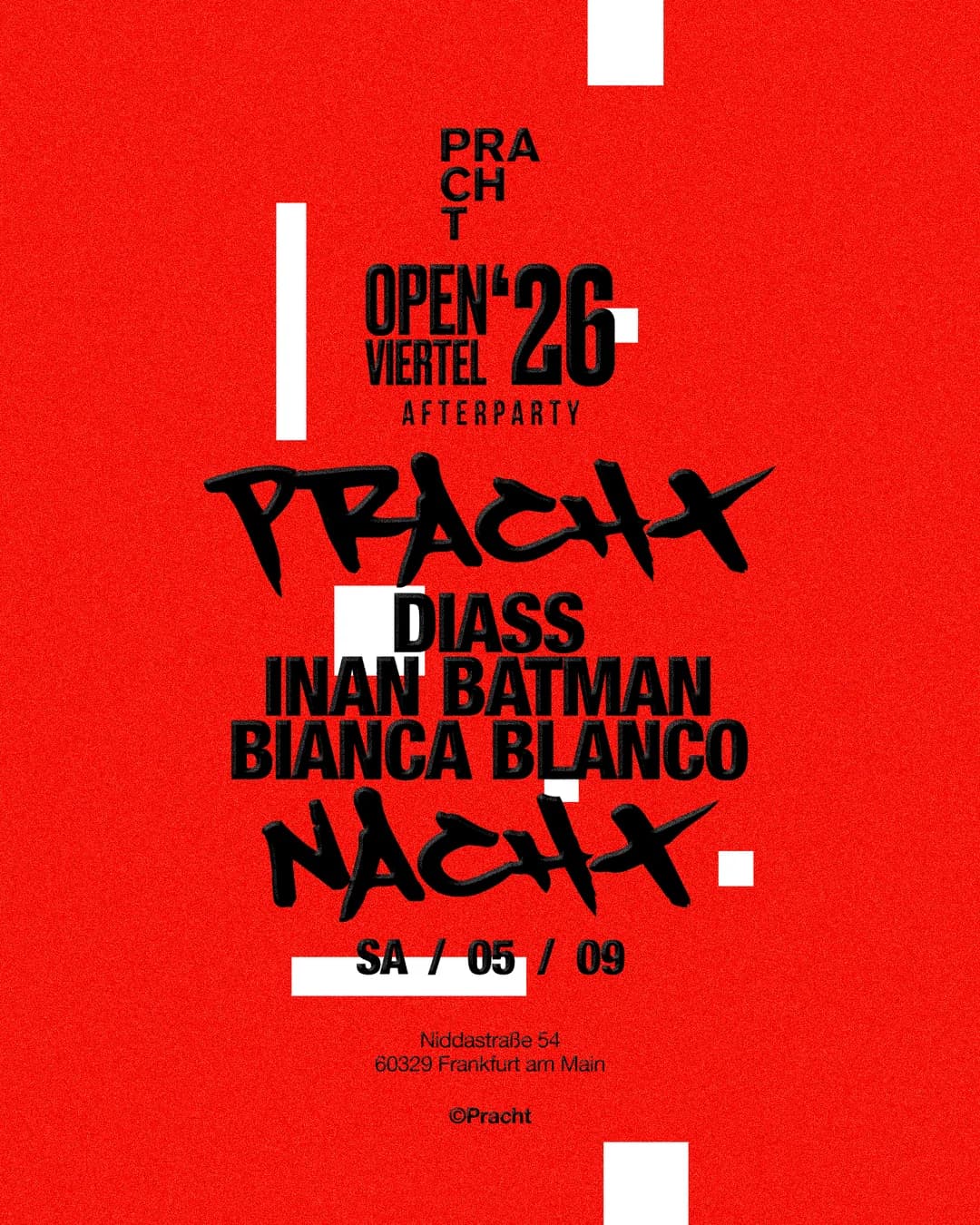 Flyer: PrachtNACHT with DIASS, Inan Batman, Bianca Blanco
